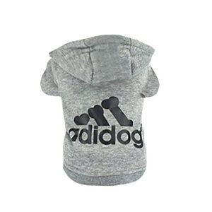 Grey striped Adidog hoodie with reflective shoes